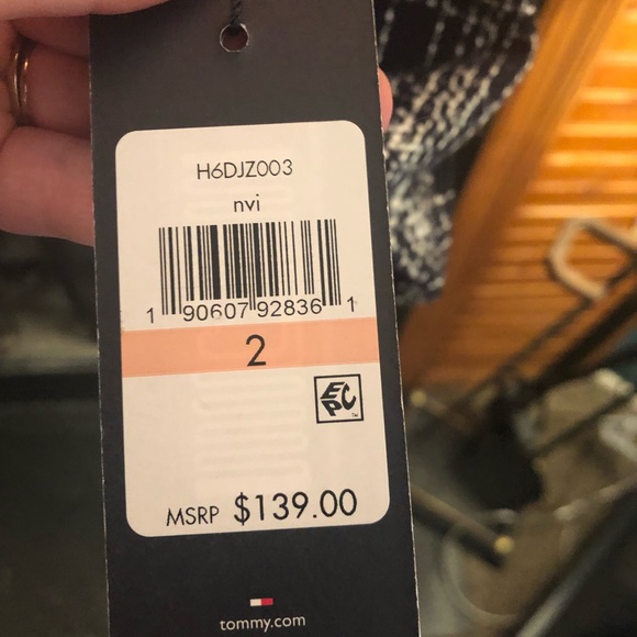 Tommy Hilfiger Navy Cotton Blazer - Picture 3 of 4